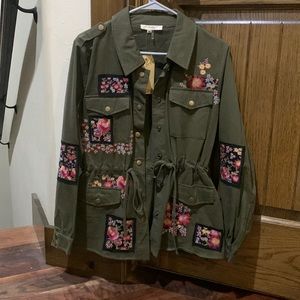Cute embroidered green jacket